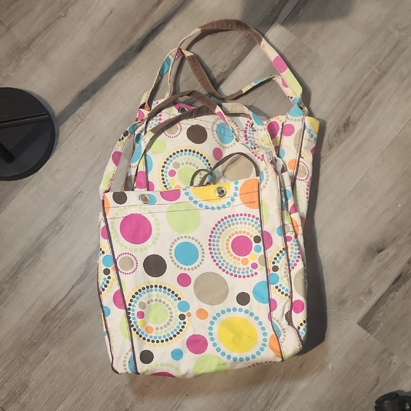 Thirty-one Handbags - Thirty-One Colorful Circle Pattern Tote Bag